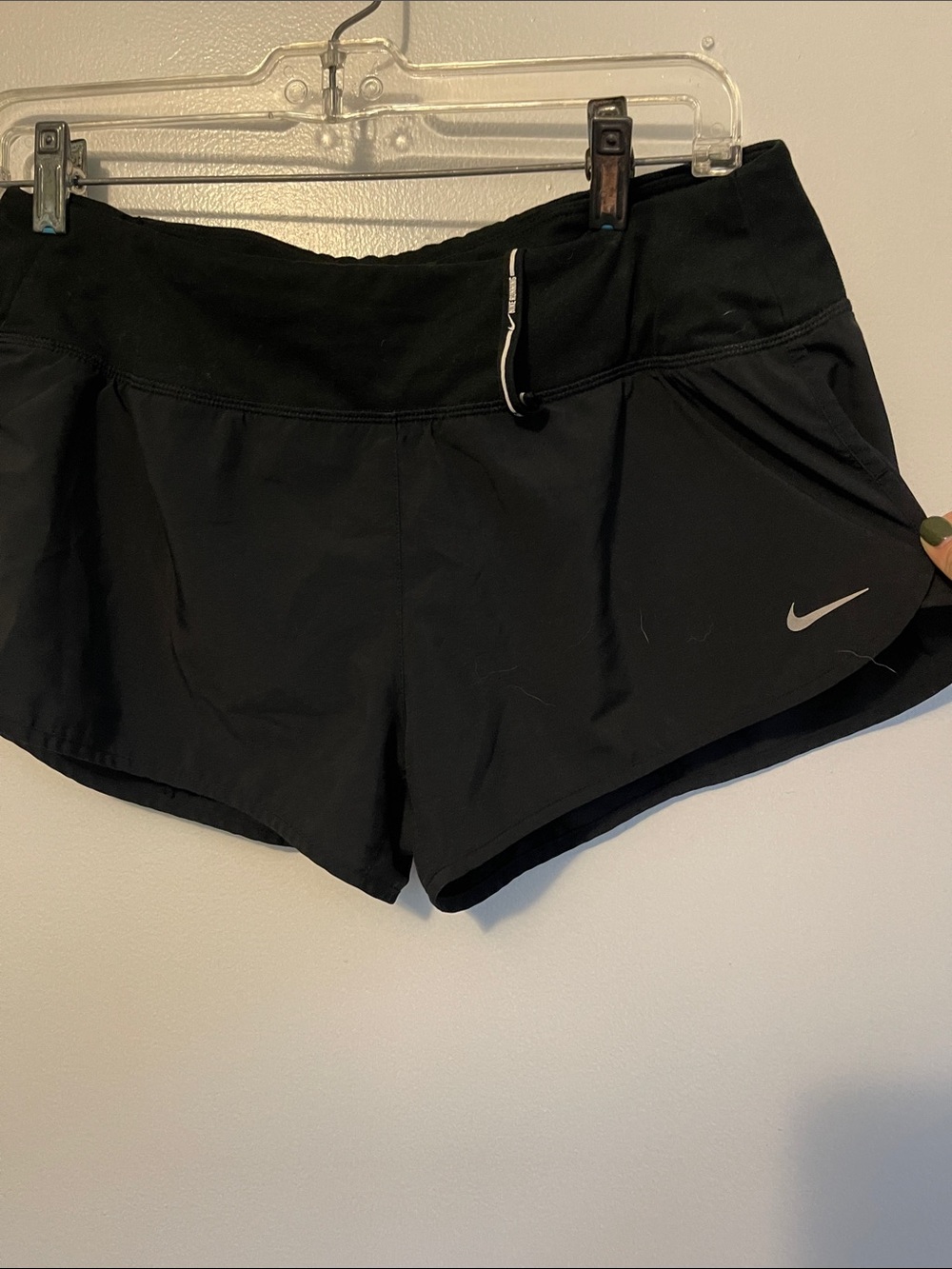 Nike Black Women's Athletic Running Shorts with Reflective Swoosh